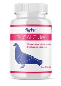 FLYVET D3 CALCIUM 250 ML. - ŹRÓDŁO WITAMINY D3, WAPNIA ORAZ MINERAŁÓW NIEZBĘDNYCH DO WŁAŚCIWEGO ROZWOJU SZKIELETU .